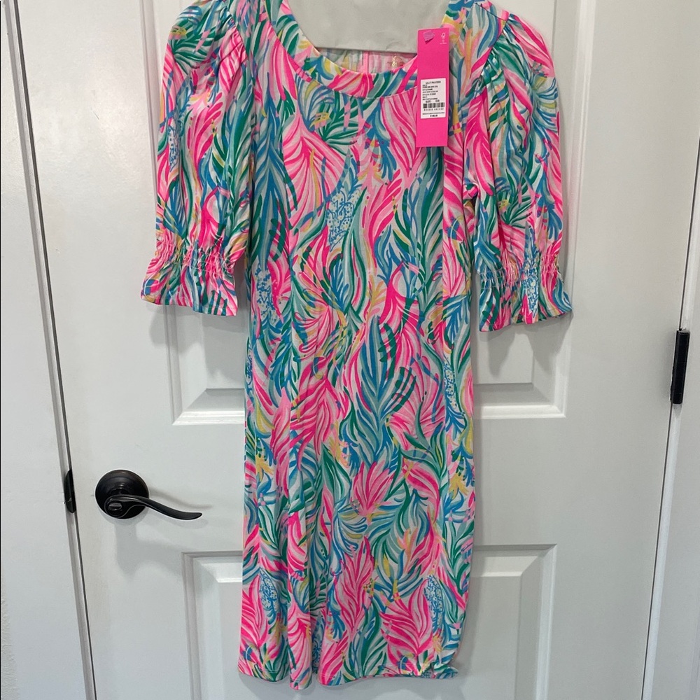 Lilly Pulitzer Pink and Green Tropical Dress